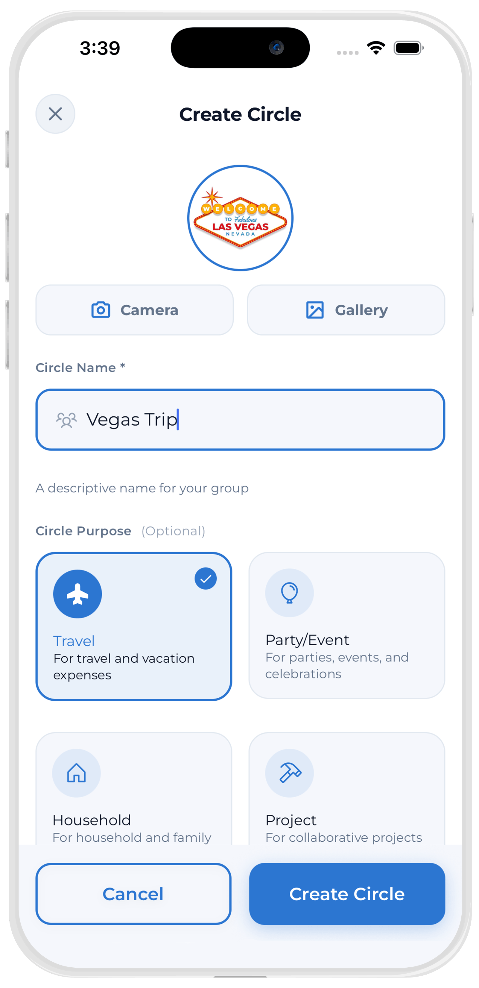 Create a circle and add group members