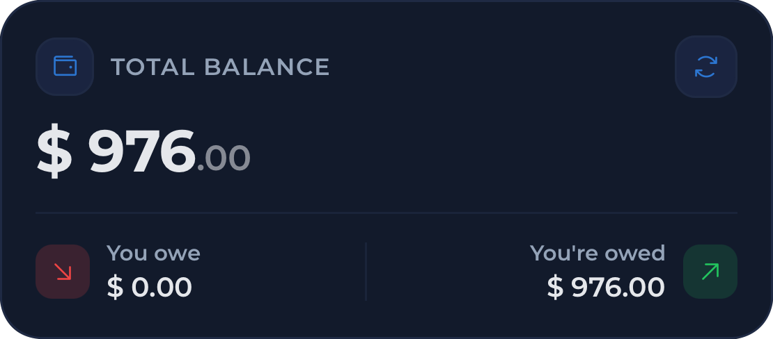 Total balance overview